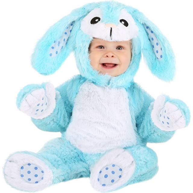 Fluffy Blue Bunny Baby Costume | Kid's Bunny Costumes - Blue&#47;White (0/3mo)