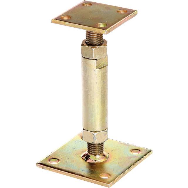 Gah-Alberts 212391 Post Anchor Height-Adjustable 150 to 190 mm for Screw-Mounting Yellow-Galvanised