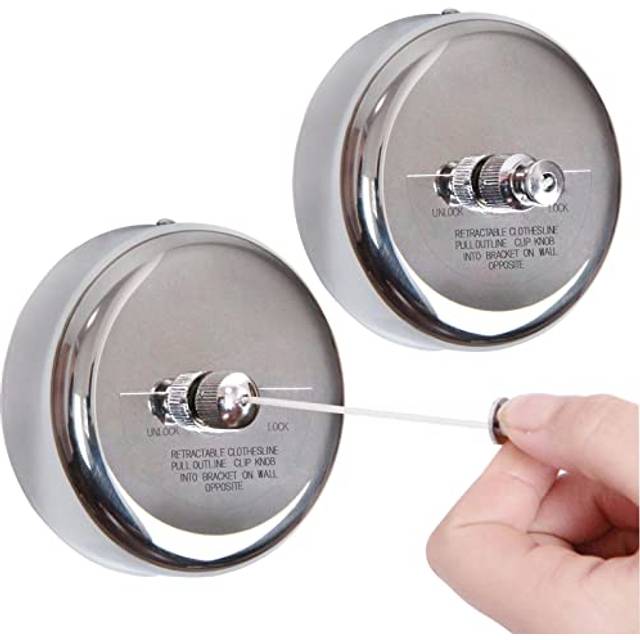 JHHSYU 2 Pcs Retractable Clothesline 304 Stainless Steel Durable with Heavy Duty Adjustable Rope Shower Clothes Line for Outdoor and Indoor