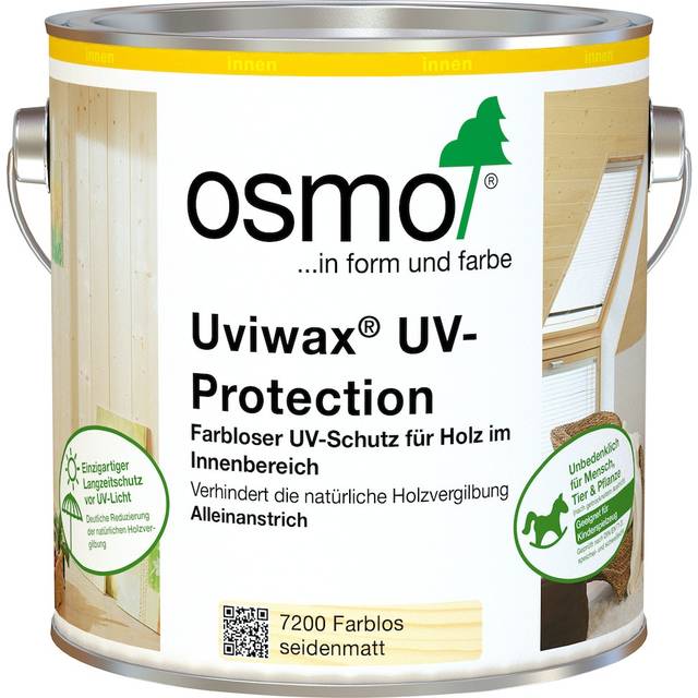 Osmo uviwax 7200 clear satin for interior use (0.75ltr or 2.5ltr)