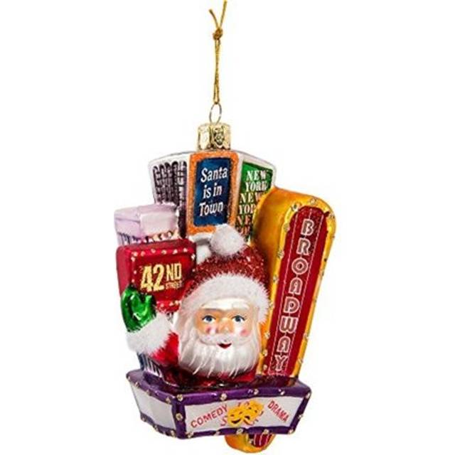 Kurt Adler Santa on Broadway Glass Ornament  5Inch  Christmas