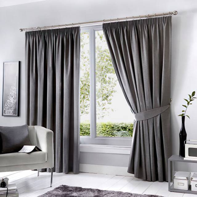 Dijon Pencil Pleat Curtains - Charcoal - 46w X 72d (117x183cm) - Fusion