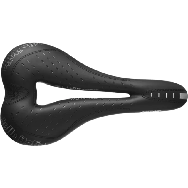 Selle Italia DIVA Gel Flow - Cykelsadel för Damer, Stadscykel, Mountainbike, Krom-manganram, Bekväm Gelvadd - Storlek L3, Svart/Rosa