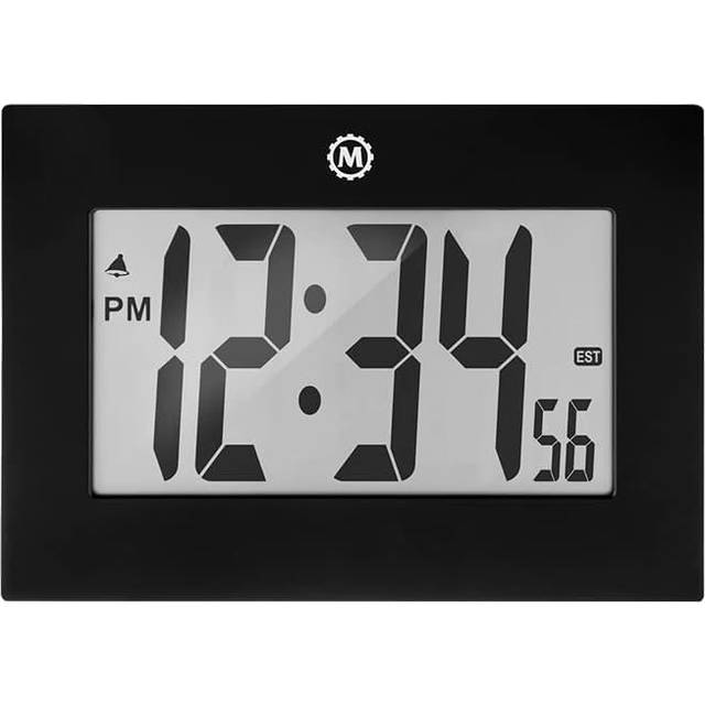 Marathon Clock Digital Wall Desk Black Large - Black