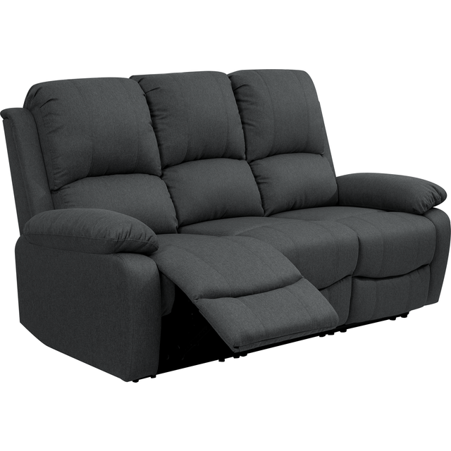 (Dark Grey, 3 Seat Only) Reclining Luxury Fabric Sofa Set In Light Grey or Dark Grey- 3 Piece, 2 Piece, Armchair