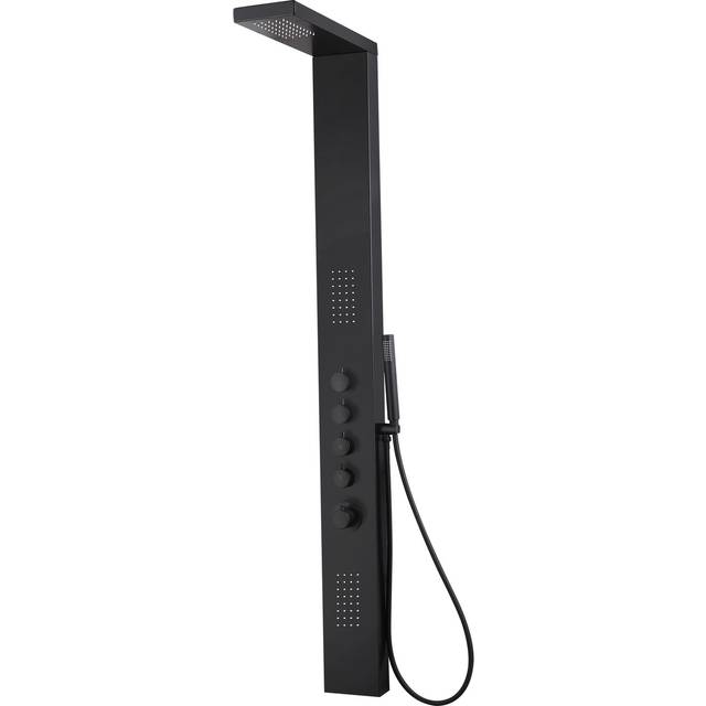 Black Thermostatic Tower Shower with Pencil Hand Shower - Provo