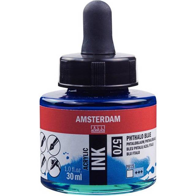 Amsterdam Ink Phthal Blue 30ml - Blå