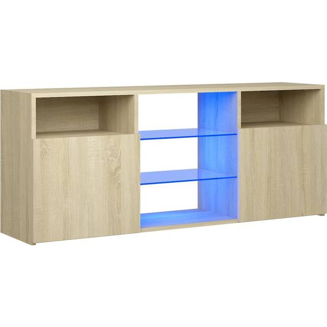 vidaXL TV Cabinet with LED Lights Sonoma Oak 120x30x50 cm - Brown