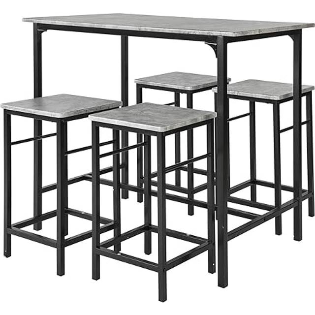 SoBuyÂ® OGT11-HG, 1 Bar Table and 4 Stools, Kitchen Breakfast Dining Set