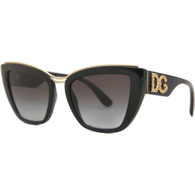 Dolce & Gabbana Woman DG6144  501/8G Occhiali da sole Nylon Black Grey Cat Eye Normal Shaded