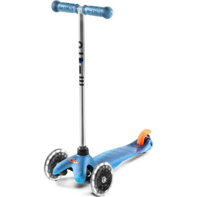 Micro Mini LED Aqua sparkcykel med tre hjul - lysande hjul