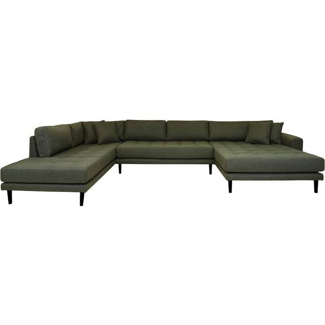 Lido soffa U-soffa högervänd 4 kuddar grön.