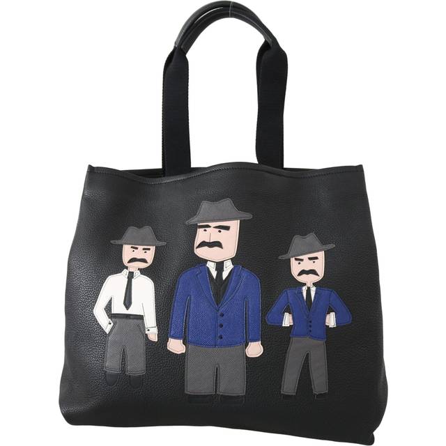 Dolce & Gabbana Black Leather Travel Shopping Gym #DGFAMILY Tote Bag (OS)