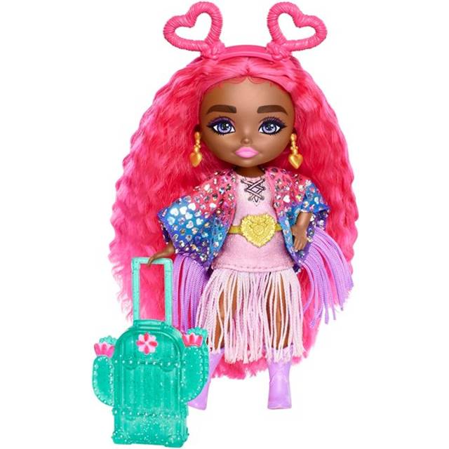 Extra Minis Travel Doll With Desert Fashion, Extra Fly Small Doll, Fringe-Trimmed Outfit With Accessories, HPB19