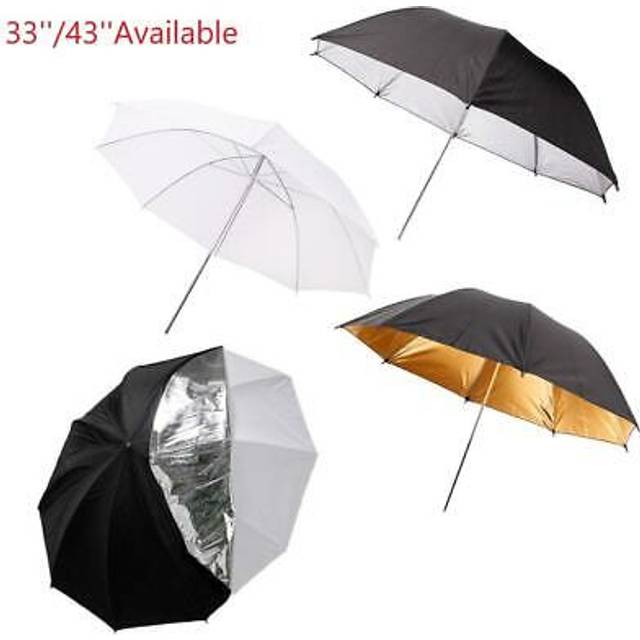 33â/84cm Black & Silver Studio Flash Umbrella Reflective Diffuser for Portrait Product Shooting Photography Studio Lighting Kit