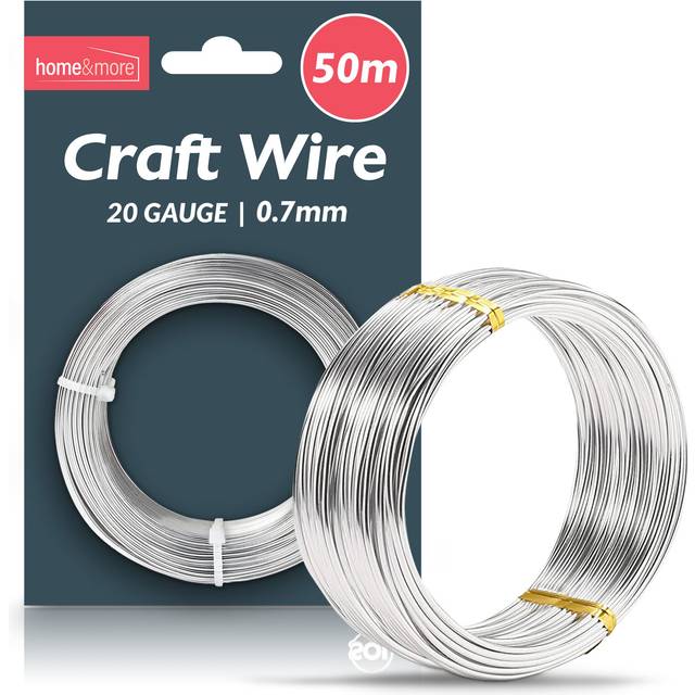 50m Silver Craft Wire for Crafting 0.7mm | 20 Gauge Metal Wire for Craft | Jewellery Wire, Modelling Wire for Clay Sculptures, Armature Wire for
