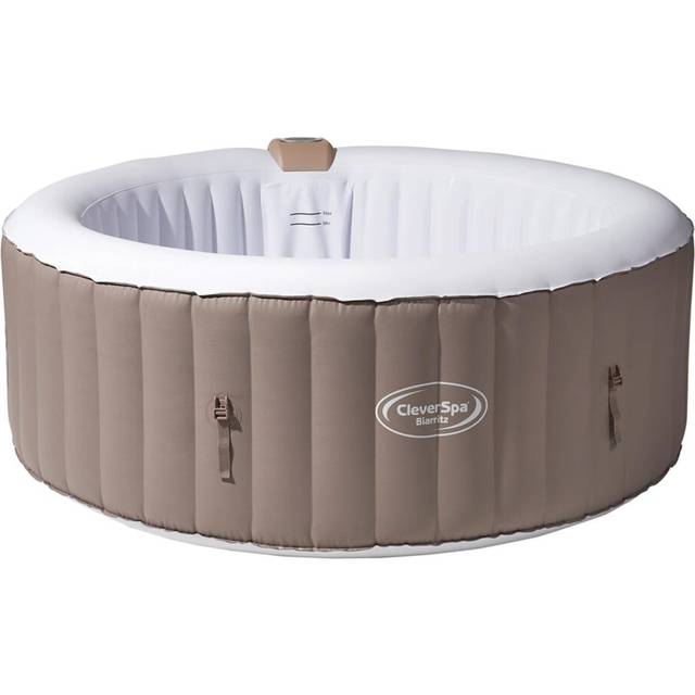 Cleverspa Biarritz 4 Person Round Inflatable Outdoor Hot Tub With 110 Air Jets - Black (74.50cm H X 42.49cm W X 42.49cm D)