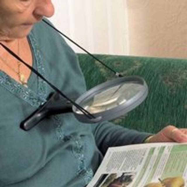 Hands-Free Magnifying Glass with Light - Black