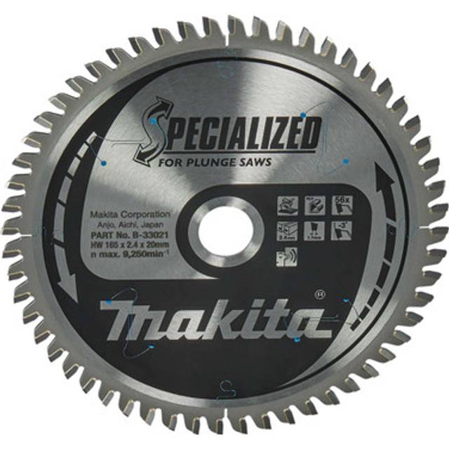Makita SPECIALIZED Circular Plunge Saw Blade for Aluminium 165mm 56T 20mm
