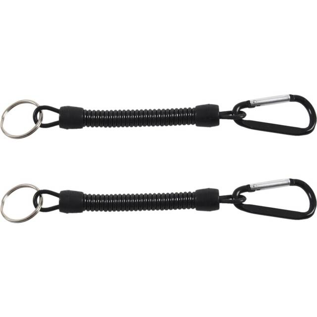 2X Key Ring, with Carabiner and Spiral Cable, 13 cm, Random Color