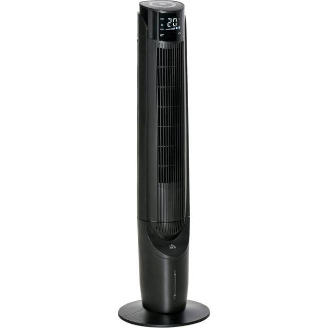 HOMCOM Quiet Air Cooler Home Evaporative Ice Cooling Tower Fan Bedroom Black