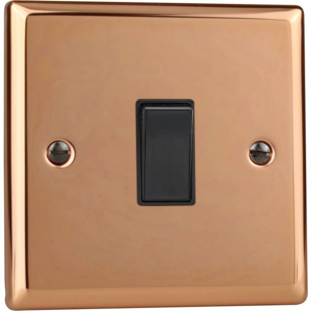 Varilight Urban 1G 20A DP Rocker Switch Polished Copper (Standard Plate)