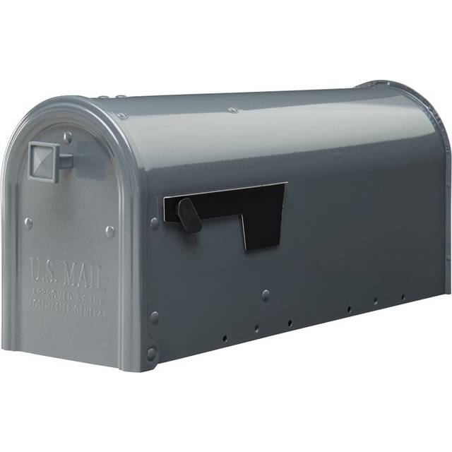 Architectural Mailboxes Edson Galvanized Steel Post Mount Mailbox  Compatibility Code A  EM110GMAM  Grey  Medium Capacity
