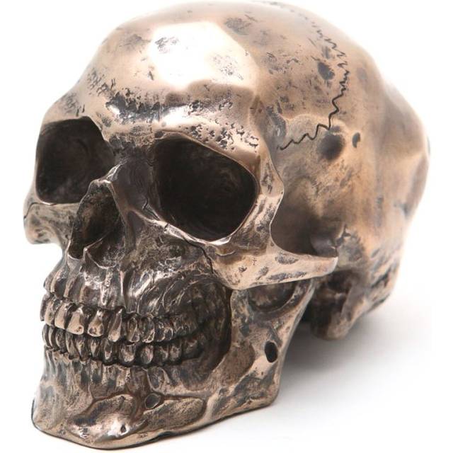 Pacific Giftware PTC 3.25 Inch Small Bronze Finish Skeleton Skull Statue Figurine