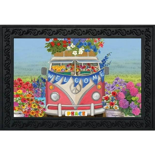 Briarwood Lane Peace Van Floral Doormat Everyday Indoor Outdoor 30 x 18