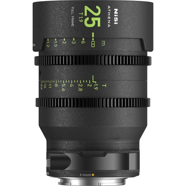 NiSi 25mm ATHENA PRIME Full Frame Cinema Camera Lens T1.9 with 77mm Filter Thread (E Mount, Drop-in Filter)