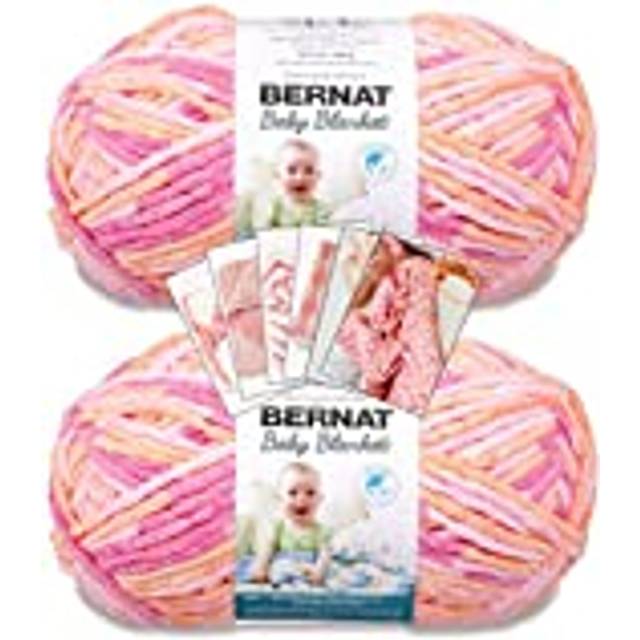 Bernat Baby Blanket Yarn - Big Ball - 2 Pack with Patterns (Peachy)