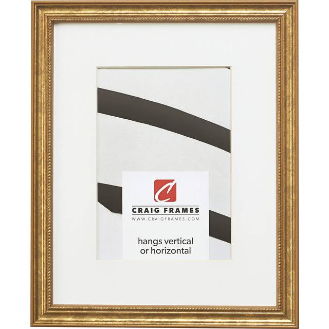 Craig Frames 314GD 11 x 17 Inch Ornate Gold Picture Frame Matted to Display an 8 x 12 Inch Photo