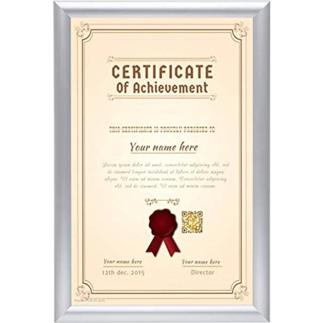 SnapeZo Notice Frame 11x17 Inches  Silver 1 Inch Aluminum Profile  Front-Loading Snap Frame  Wall Mounting  Sleek Series
