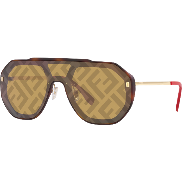 Fendi Womens Brown Fn000575 Monogram Aviator-frame Acetate Sunglasses - BROWN