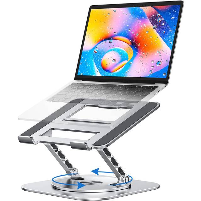 MCHOSE Justerbart laptopstativ för skrivbord, ergonomisk laptop-höjare med 360° roterande bas, vikbart laptop-datorhållarstativ kompatibelt med MacBook Air Pro, Dell XPS, mer 10–17 tums bärbara