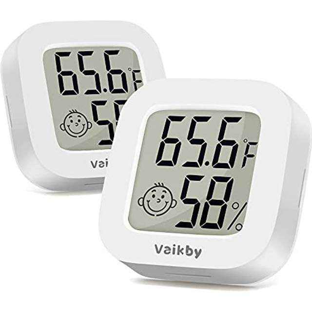 Vaikby Indoor Thermometer 2Pack  Humidity Gauge Meter Digital Hygromet