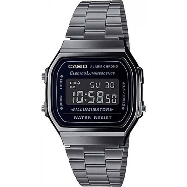 Casio vintage digital black dial casual quartz unisex watch a168wgg-1b