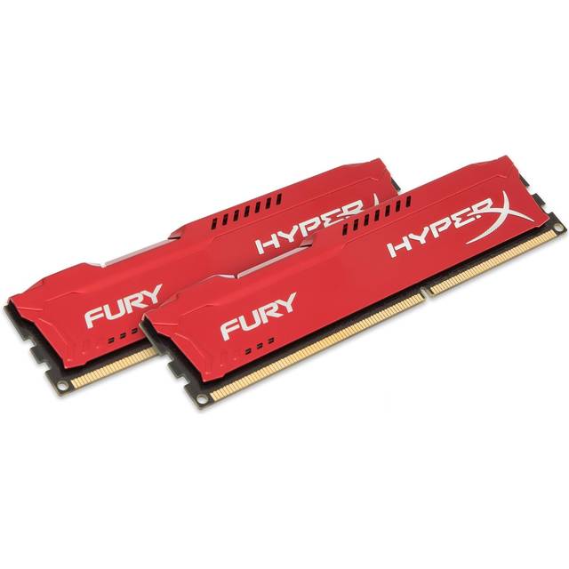HyperX FURY - DDR3 - sats - 8 GB: 2 x 4 GB - DIMM 240-pin - 1866 MHz / PC3-14900 - CL10 - 1.5 V - ej buffrad - icke ECC - röd