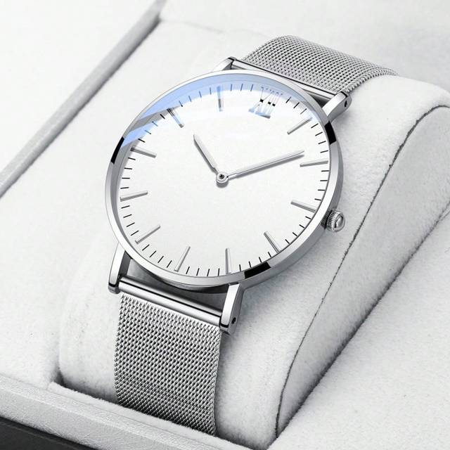 SHEIN 1pc Men&#39;s New Arrival Ultra-thin Fashionable Simple Two-hand Mesh Band Quartz Wristwatch For Daily Decoration