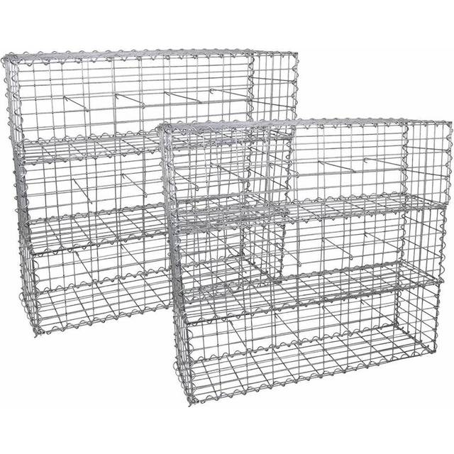 Monster Shop Gabion Baskets 100 X 30 X 30Cm / 6 Pack, Silver