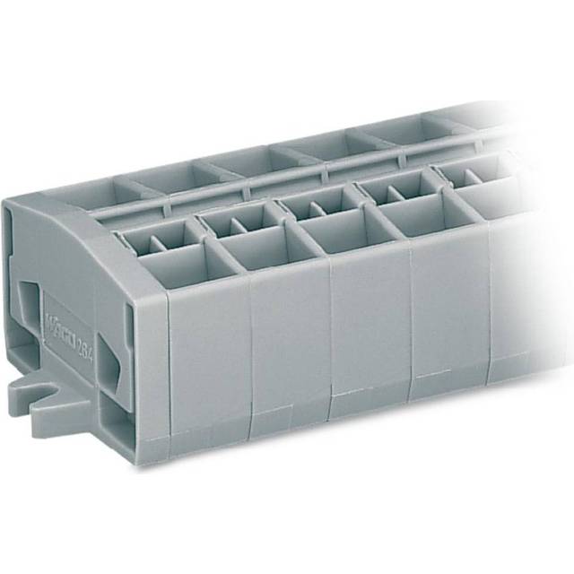 WAGO 264-212 12-way 4 Conductor Fixing Flanges Terminal Strip Grey...
