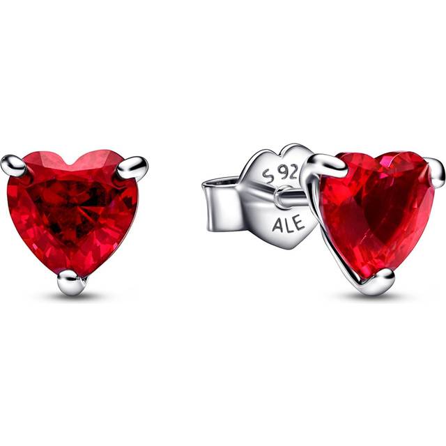 Pandora Earrings Red Heart Button Earrings 292549C01