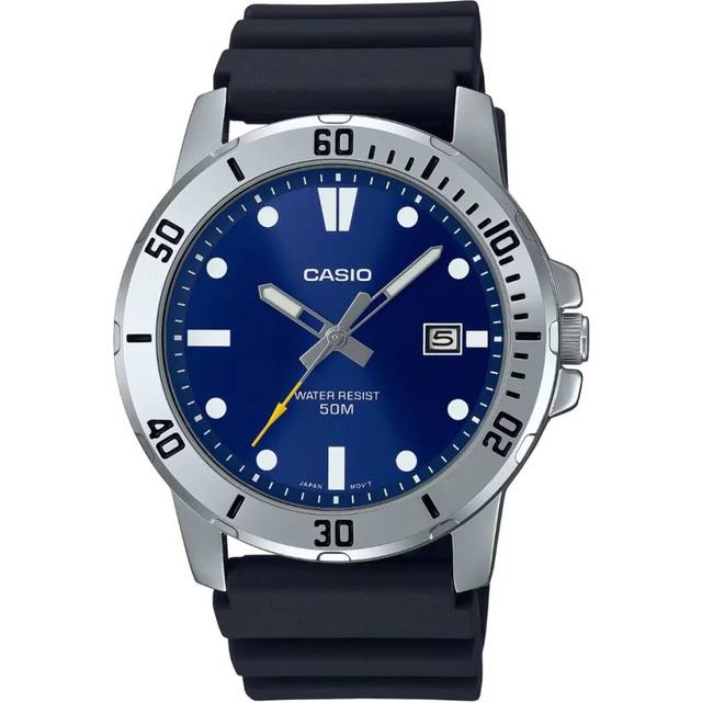 Casio Standard Analog Resin Strap Blue Dial Quartz MTP-VD01-2E Men&#39;s Watch