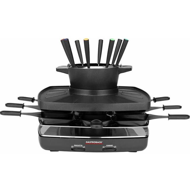 Gastroback Raclette Fondue Set Family and Friends - Black
