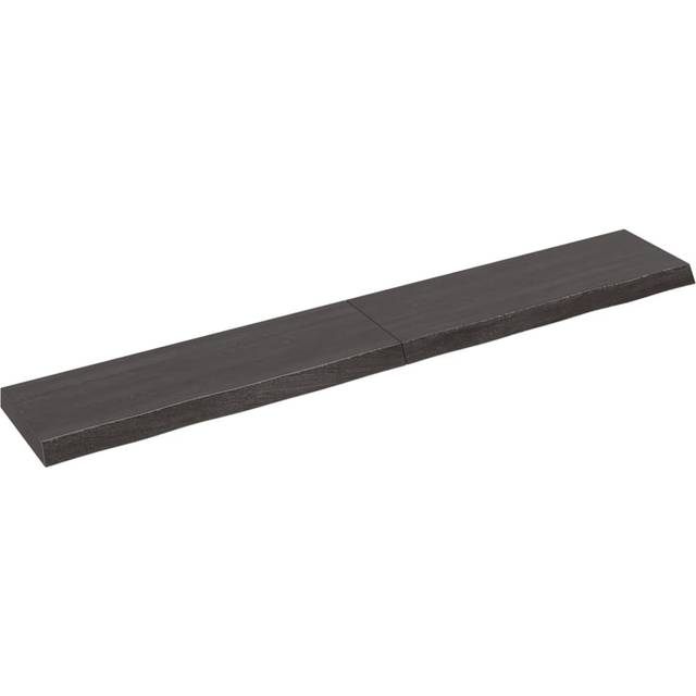 vidaXL Vägghylla mörkbrun 180x30x(2-6) cm behandlad massiv ek