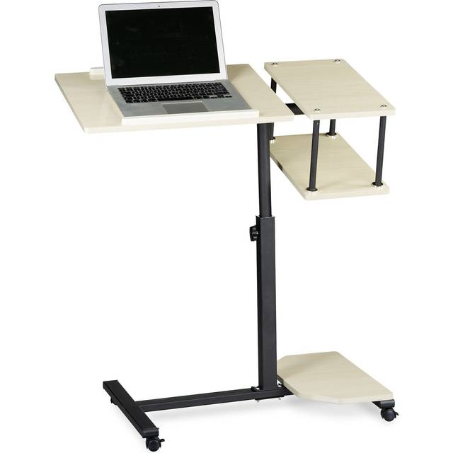 Relaxdays - Laptop Desk Height-Adjustable Extra Large Portable Computer Stand 100x77x40cm Notebook Table Sofa Desk Side Table w/ 4 Wheels w/ Brakes