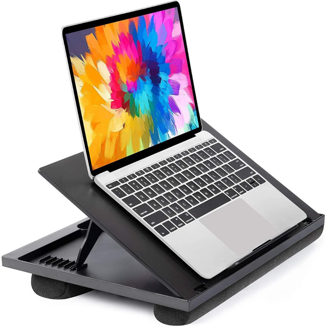 "HUANUO Laptop Monitor Stand with Cushion for Bed - Flexibly Adjustable with 8 Angles, For Notebook, Tablet, Laptop up to 15,6"", Portable Tray Table"