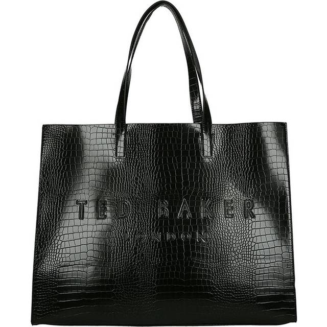Wide Croc Effect Icon Tote Bag
