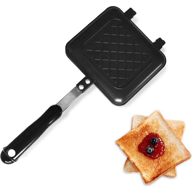 Breakfast Sandwich Maker Non-Stick Fast Heating Toaster Waffle Panini Grill with Long Handle for Breakfast Bread Snacks Accessor