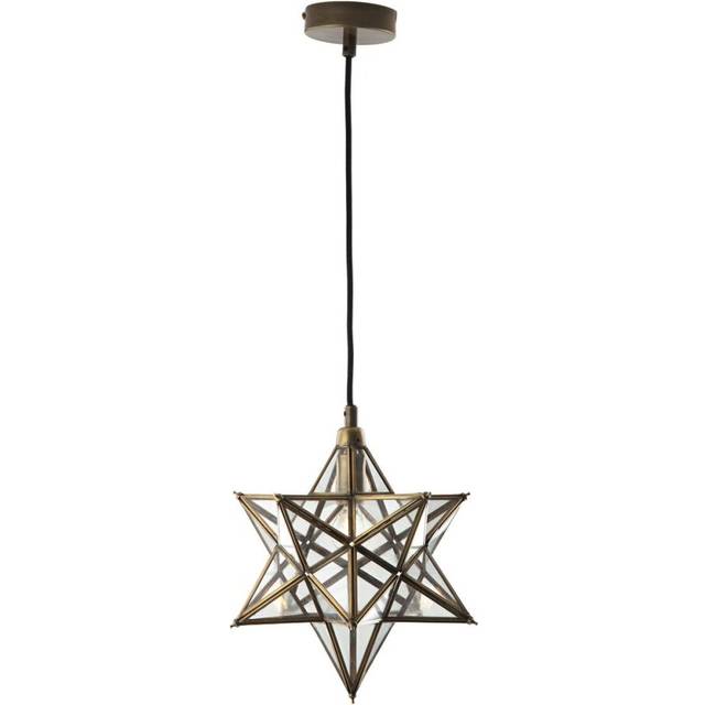 Dar Lighting Group ILA0175 ILARIO 1 Light Star Pendant Antique Brass G